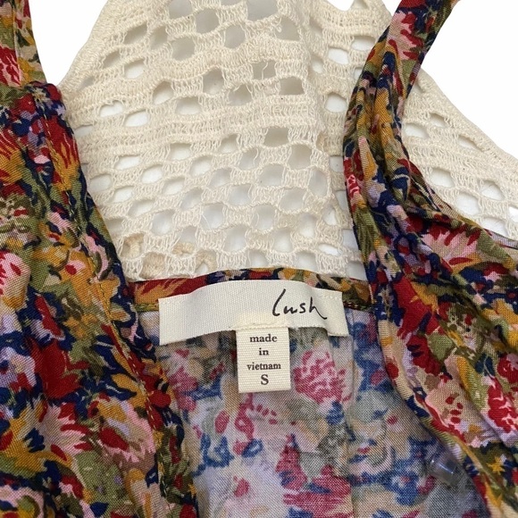 Lush Multicolored Crochet Racerback Dress Sm - Picture 3 of 10
